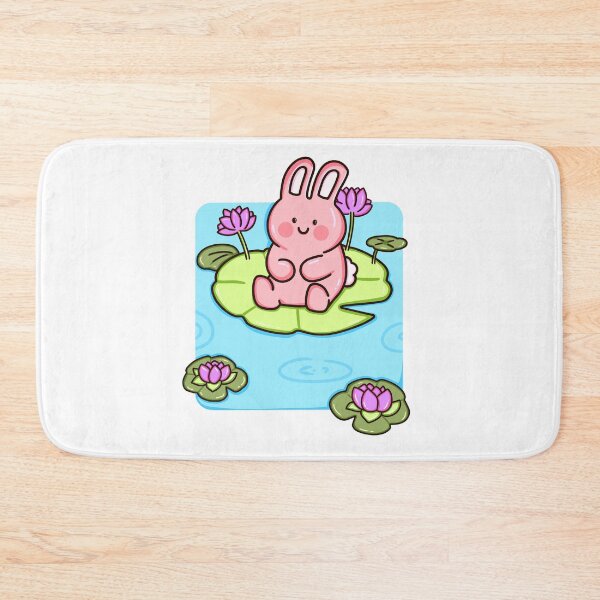 Item preview, Cute Bunny on Water Lily - My Green Sanctuary Art designed and sold by Crystalsdrawing.