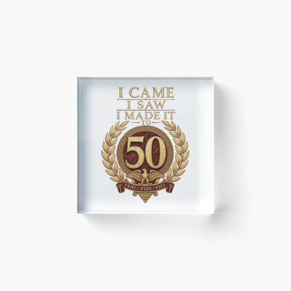 Item preview, I Came, I Saw, I Made It to 50 | Funny 50th Birthday Typography T-Shirt designed and sold by rushaib.