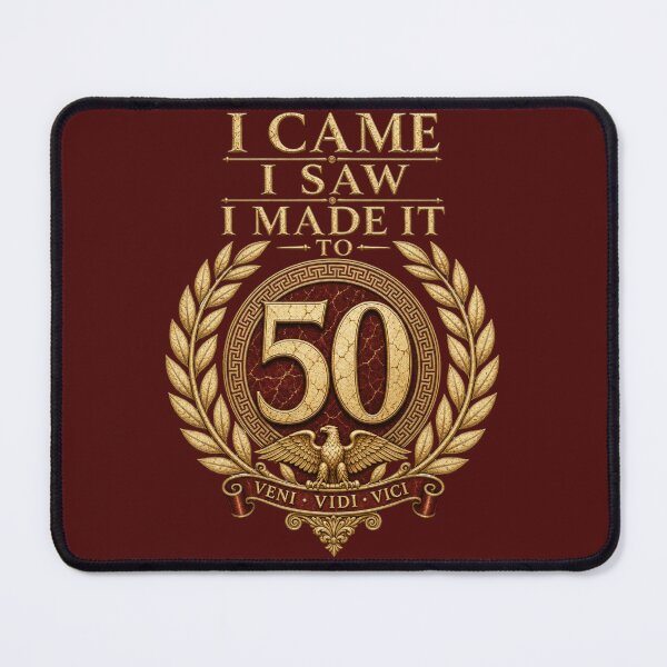 Item preview, I Came, I Saw, I Made It to 50 | Funny 50th Birthday Typography T-Shirt designed and sold by rushaib.