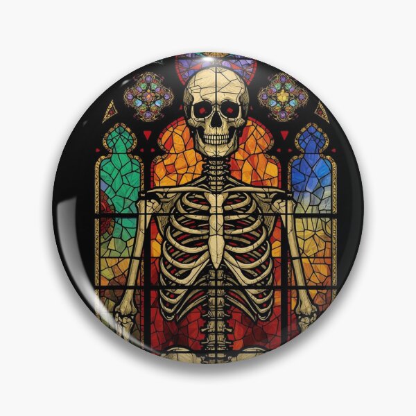 Artikelvorschau, Skeleton Stained Glass Halloween Design entworfen und verkauft von SunnyDesign82.
