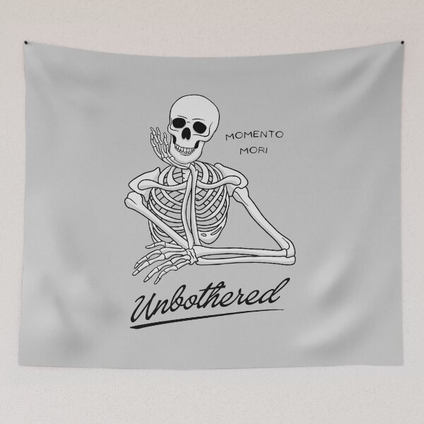 Item preview, Unbothered Momento Mori Skeleton designed and sold by threadsjam.