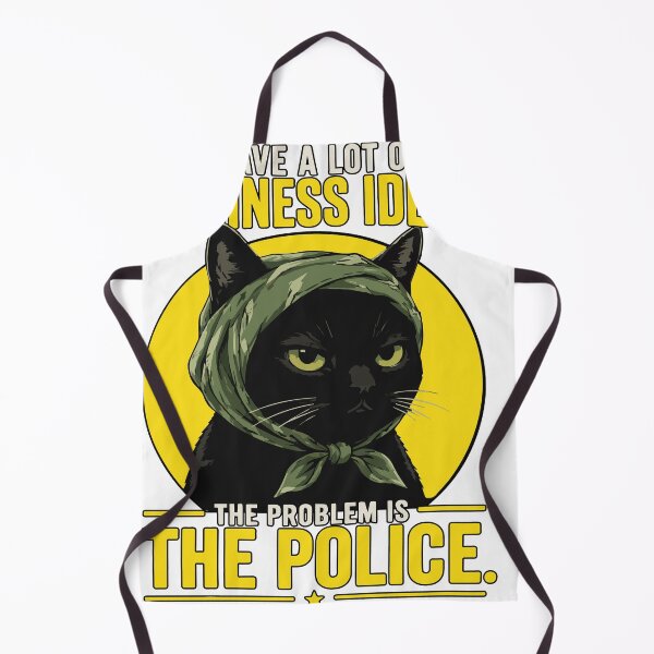 Item preview, I Have a Lot of Business Ideas, The Problem Is the Police – Funny Black Cat T-Shirt designed and sold by Huddy-clothes.