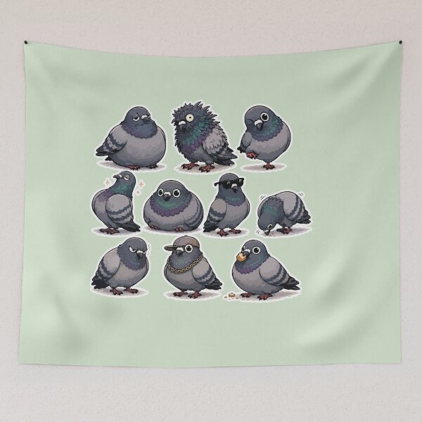 Item preview, Cute Pigeon Sticker Pack Funny Urban Bird Meme Collection designed and sold by SimplePoDesign.