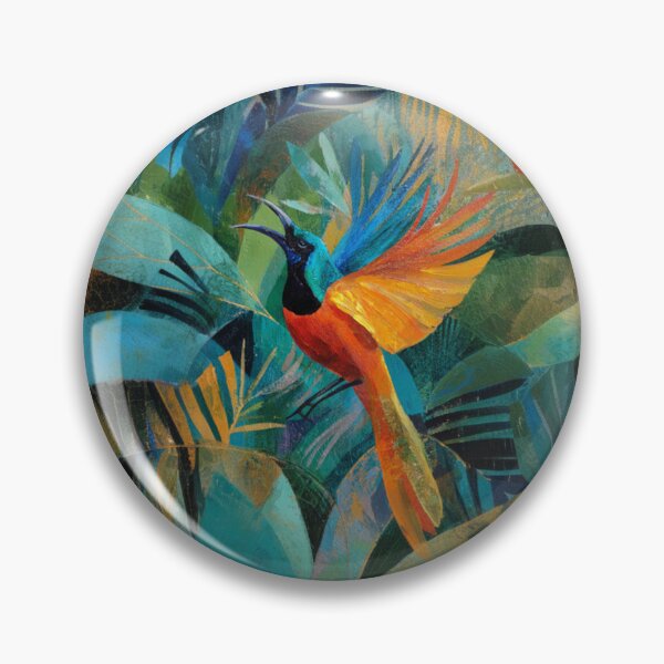 Item preview, A vibrant Bird of Paradise dancing in jungle light, Birds in Motion designed and sold by CDC40.