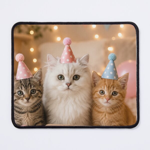 Item preview, Three Adorable Party Kittens Celebration Portrait designed and sold by BagFactoryUK.