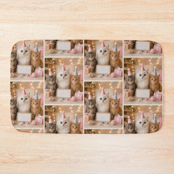 Item preview, Three Adorable Party Kittens Celebration Portrait designed and sold by BagFactoryUK.