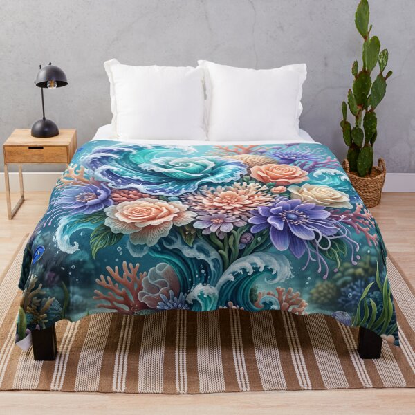 Item preview, Ocean Flower Garden Pattern designed and sold by ASTRAL ART LAB.