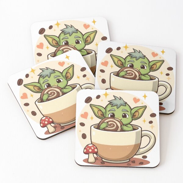 Item preview, Cute Goblin Coffee Club Sticker | Fantasy Coffee Lover Monster designed and sold by Stylestickers55.