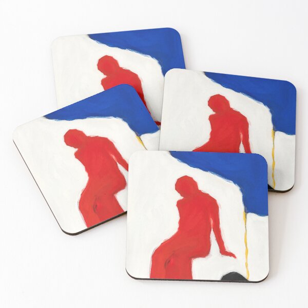 Item preview, Minimalist Red Silhouette Figure Abstract Art. By Filora Atelier  designed and sold by Moodzu.