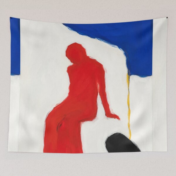 Item preview, Minimalist Red Silhouette Figure Abstract Art. By Filora Atelier  designed and sold by Moodzu.