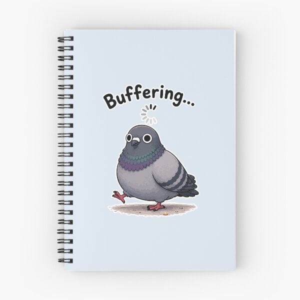 Item preview, Buffering Funny Pigeon Sticker Loading Bird Meme designed and sold by SimplePoDesign.