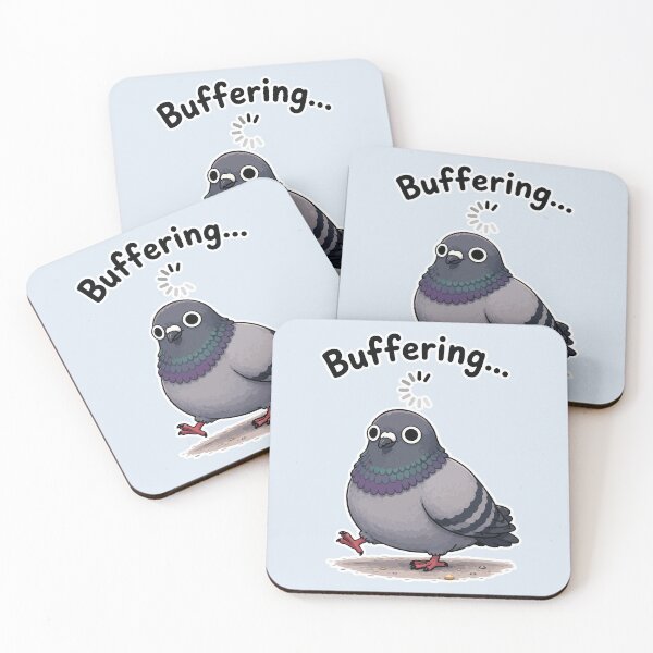 Item preview, Buffering Funny Pigeon Sticker Loading Bird Meme designed and sold by SimplePoDesign.