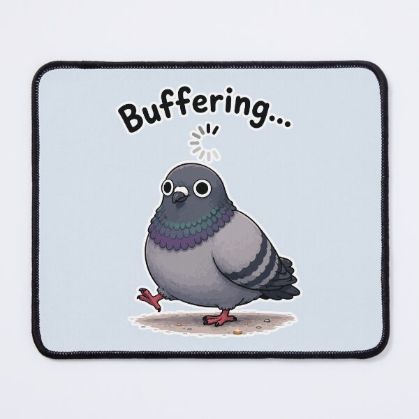 Item preview, Buffering Funny Pigeon Sticker Loading Bird Meme designed and sold by SimplePoDesign.
