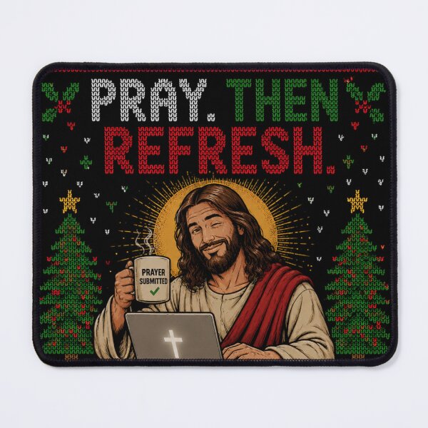 Item preview, Pray Then Refresh Funny Christian Ugly Christmas Sweater designed and sold by Harpagann.