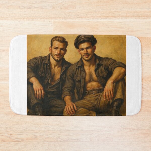 Item preview, Vintage Bikers Brotherhood Oil Tom of Finland Tribute San Francisco Pride Gay Art designed and sold by ItsAKinkThing.
