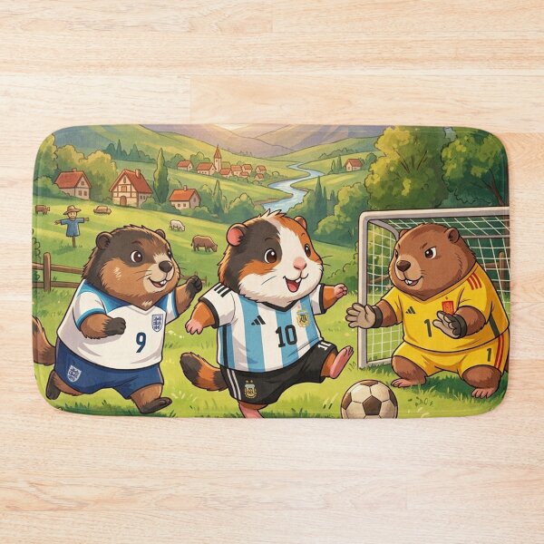 Item preview, Moku and Friends Playing Soccer designed and sold by robertsaulter.