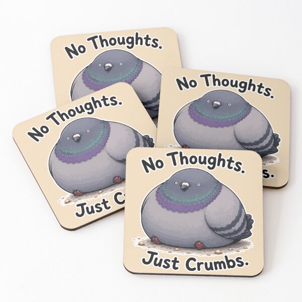 Item preview, No Thoughts Just Crumbs Funny Pigeon Meme Sticker designed and sold by SimplePoDesign.