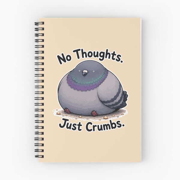 Item preview, No Thoughts Just Crumbs Funny Pigeon Meme Sticker designed and sold by SimplePoDesign.