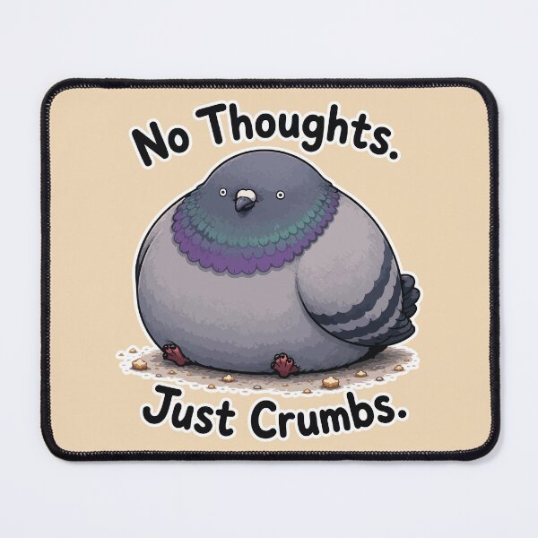 Item preview, No Thoughts Just Crumbs Funny Pigeon Meme Sticker designed and sold by SimplePoDesign.