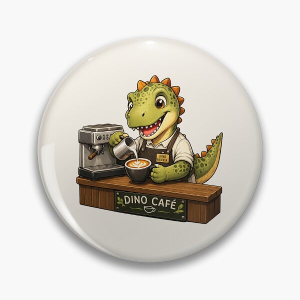 Item preview, Dino Café Barista Latte Art Coffee Lover Dinosaur designed and sold by Safe Haven Pets.