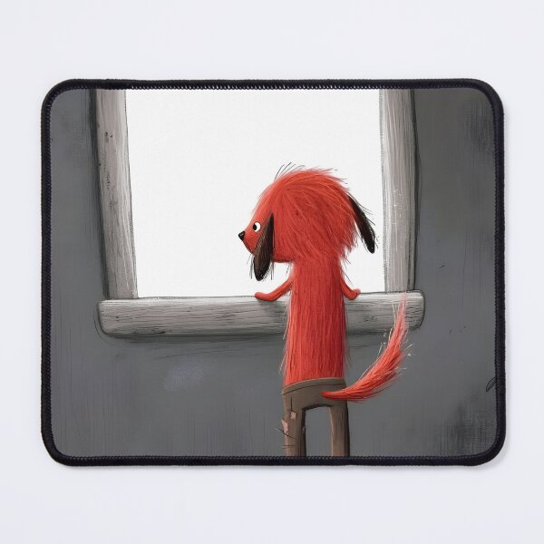 Item preview, Longing for You - Sad Shaggy Red Puppy Art designed and sold by canvahub.
