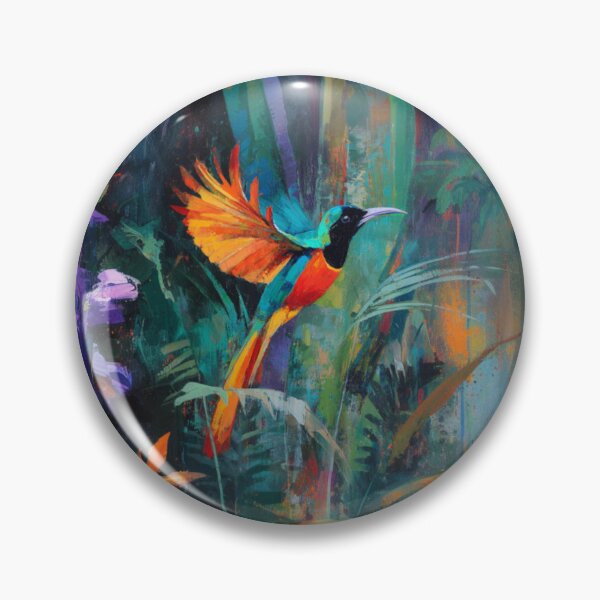 Item preview, A vibrant Bird of Paradise dancing in jungle light, Birds in Motion designed and sold by CDC40.