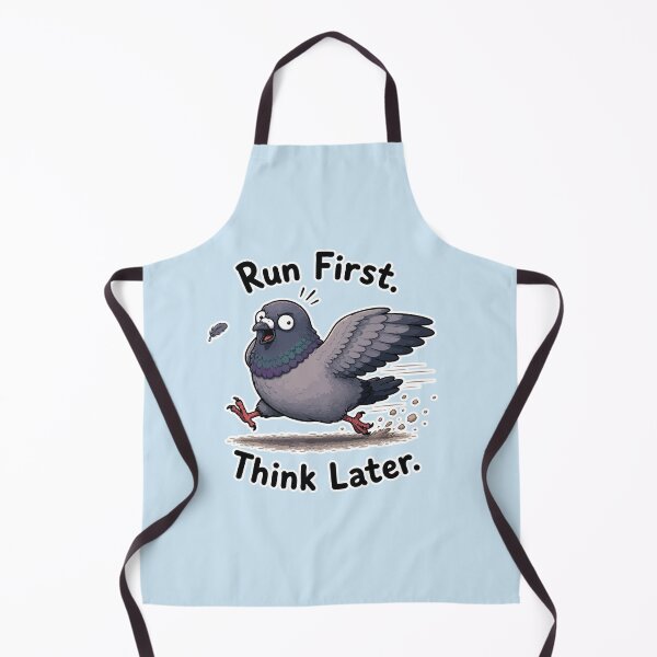Item preview, Run First Think Later Funny Pigeon Running Meme Sticker designed and sold by SimplePoDesign.