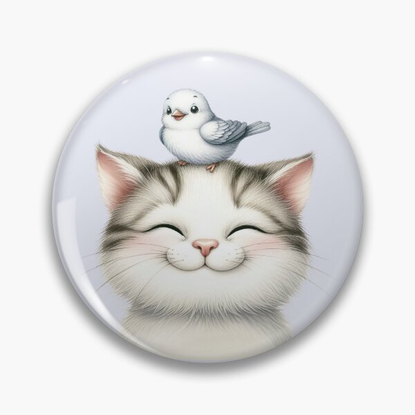 Item preview, Cute Fluffy Baby Kitten and Bird  designed and sold by VibeShift Studio.