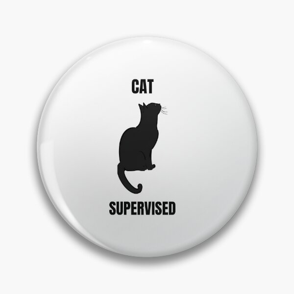 Item preview, Cat Supervised Funny Cat Sticker | Minimalist Black Cat Silhouette Gift for Cat Lovers designed and sold by Savage Cat Quotes.