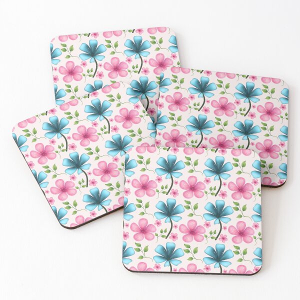 Item preview, Pink & Blue Floral Seamless Pattern | Cute Botanical Flower Print  designed and sold by HopeAndHustle.