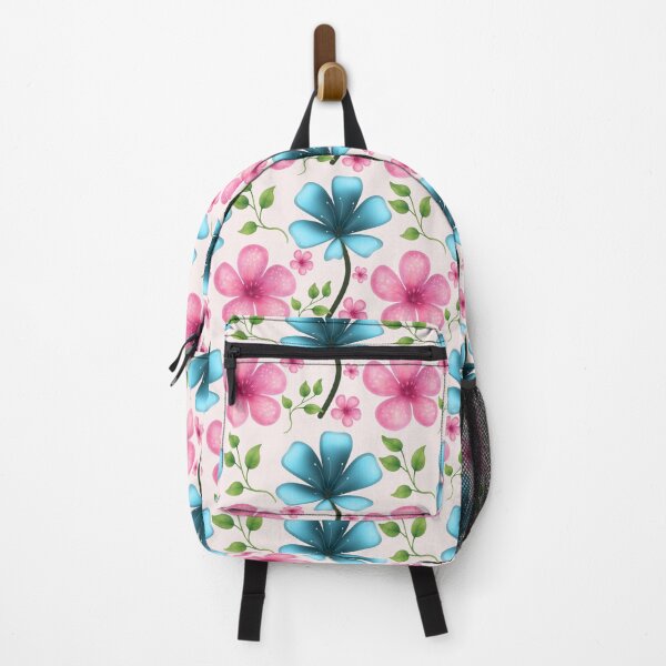 Item preview, Pink & Blue Floral Seamless Pattern | Cute Botanical Flower Print designed and sold by HopeAndHustle.