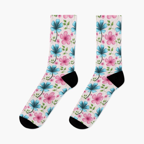Item preview, Pink & Blue Floral Seamless Pattern | Cute Botanical Flower Print  designed and sold by HopeAndHustle.