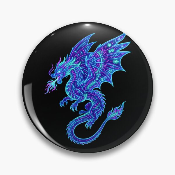 Item preview, Neon Dragon Colorful Fantasy Creature Psychedelic Glowing Mythical Art designed and sold by PlumArtDesign.