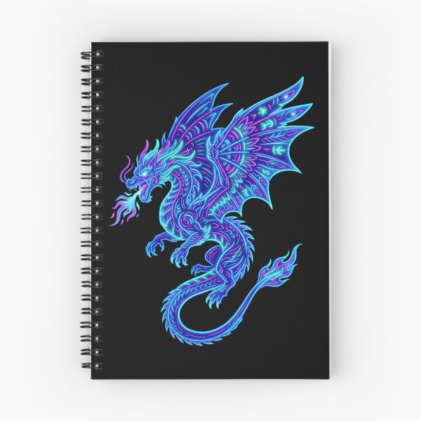 Item preview, Neon Dragon Colorful Fantasy Creature Psychedelic Glowing Mythical Art designed and sold by PlumArtDesign.