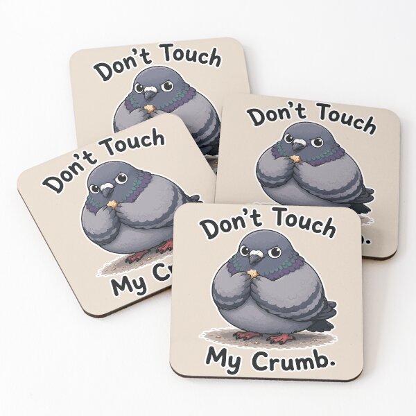Item preview, Don't Touch My Crumb Funny Pigeon Food Meme Sticker designed and sold by SimplePoDesign.
