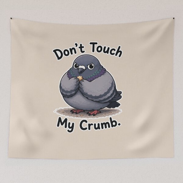 Item preview, Don't Touch My Crumb Funny Pigeon Food Meme Sticker designed and sold by SimplePoDesign.