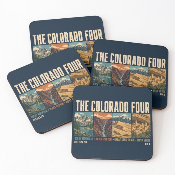 Item preview, Colorado Four National Park Illustration Vintage designed and sold by KrisSidDesigns.