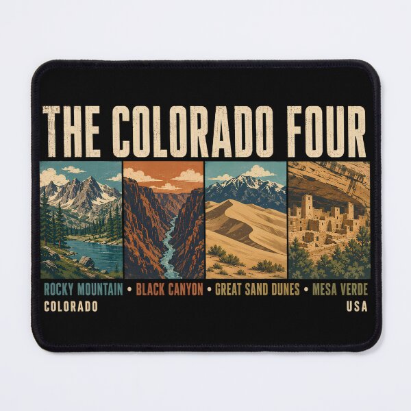 Item preview, Colorado Four National Park Illustration Vintage designed and sold by KrisSidDesigns.
