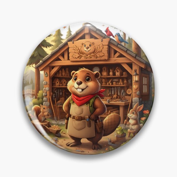 Item preview, Happy Beaver Adventures – Beaver Opens Woodland Workshop designed and sold by Clothes With Smiling Animals Walt Gral.