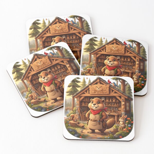 Item preview, Happy Beaver Adventures – Beaver Opens Woodland Workshop designed and sold by Clothes With Smiling Animals Walt Gral.