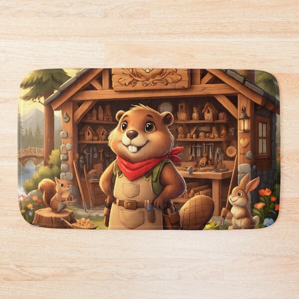 Item preview, Happy Beaver Adventures – Beaver Opens Woodland Workshop designed and sold by Clothes With Smiling Animals Walt Gral.