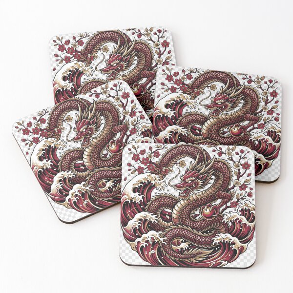 Item preview, Crimson Dragon Rising Through Waves designed and sold by Origamoart.