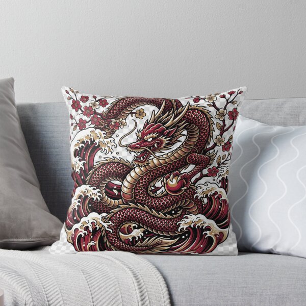 Item preview, Crimson Dragon Rising Through Waves designed and sold by Origamoart.