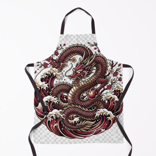 Item preview, Crimson Dragon Rising Through Waves designed and sold by Origamoart.