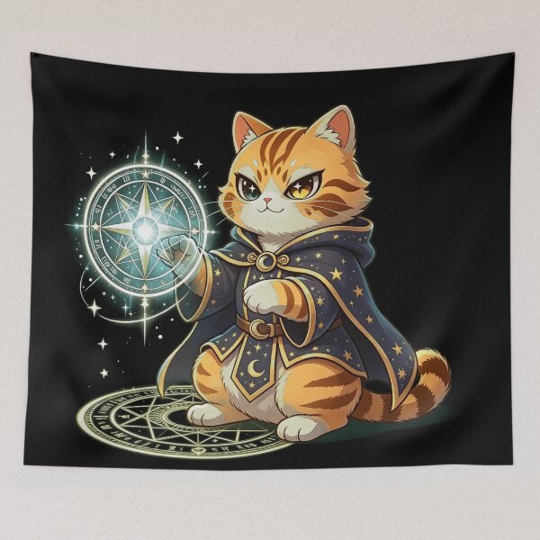 Item preview, The Astral Mage - Cute Felis Nigripes Wizard Casting Magic designed and sold by ABYSSLAB.