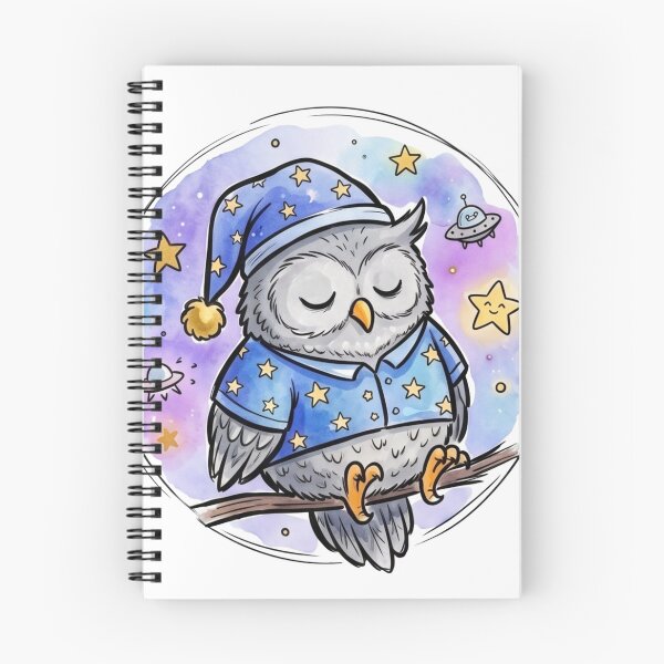 Item preview, Cute Sleeping Owl | Kawaii Bedtime Owl | Cozy Nursery Galaxy Art | Baby & Kids Gift designed and sold by Cosmic Doodle Co..