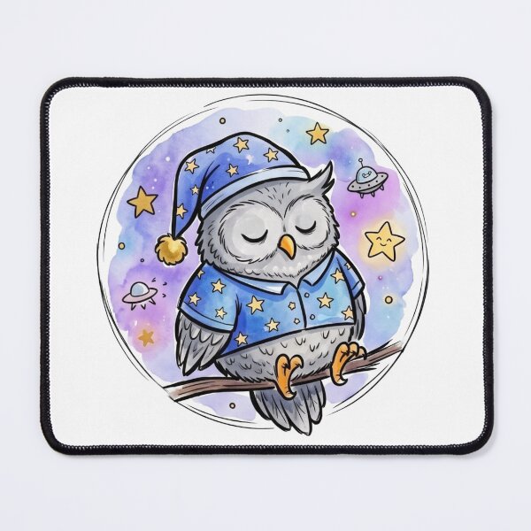 Item preview, Cute Sleeping Owl | Kawaii Bedtime Owl | Cozy Nursery Galaxy Art | Baby & Kids Gift designed and sold by Cosmic Doodle Co..