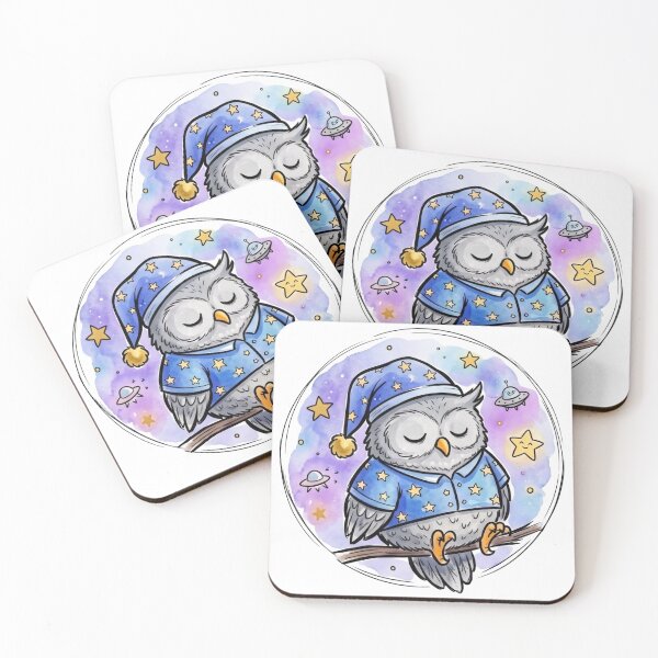 Item preview, Cute Sleeping Owl | Kawaii Bedtime Owl | Cozy Nursery Galaxy Art | Baby & Kids Gift designed and sold by Cosmic Doodle Co..
