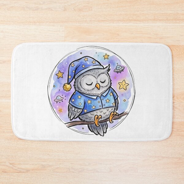 Item preview, Cute Sleeping Owl | Kawaii Bedtime Owl | Cozy Nursery Galaxy Art | Baby & Kids Gift designed and sold by Cosmic Doodle Co..
