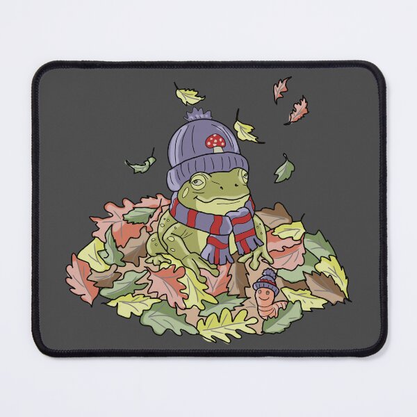 Item preview, Frog in Autumn Leaves and Cozy Beanie designed and sold by LeshanArt.